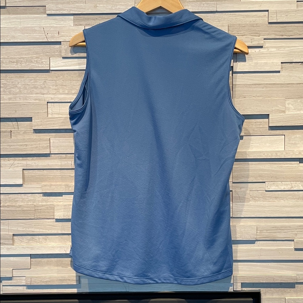 NWOT - Lady Hogan Women's Blue Sleeveless Golf Polo Top - size L - Picture 4 of 4